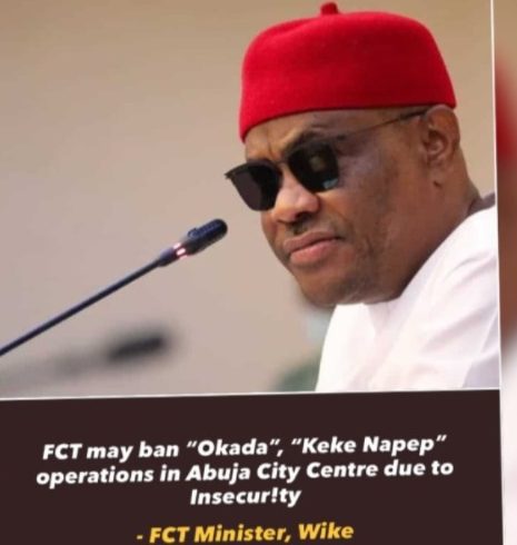 FCT May Ban Okada and Keke Napep in Parts of Abuja Over Security Concerns